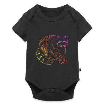 Raccoon Funny Gift - Baby Premium short-sleeve bodysuit - black - Front