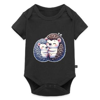 Igel - Baby Premium Kurzarmbody - Schwarz - Vorne