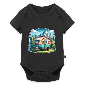 Camping Camper Caravan - Baby Premium short-sleeve bodysuit - black - Front