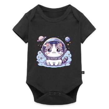 Chat astro mignon Chat mignon dans l’espace Cadeau - Body à manches courtes Premium Bébé - noir - Devant