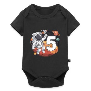5e anniversaire Astronaute Aventure spatiale pour les garçons - Body à manches courtes Premium Bébé - noir - Devant