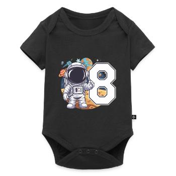 8e anniversaire astronaute aventure spatiale pour les garçons - Body à manches courtes Premium Bébé - noir - Devant