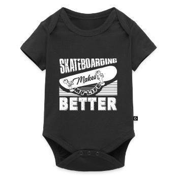 Skateboarding Skateboarding Makes Life Better - Baby Premium short-sleeve bodysuit - black - Front