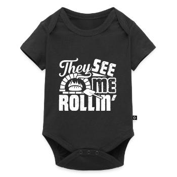 Baker They See Me Rollin - Baby Premium short-sleeve bodysuit - black - Front
