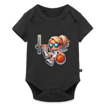 basket-ball fille femme - Body à manches courtes Premium Bébé - noir - Devant