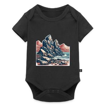 Rocher des montagnes - Body à manches courtes Premium Bébé - noir - Devant