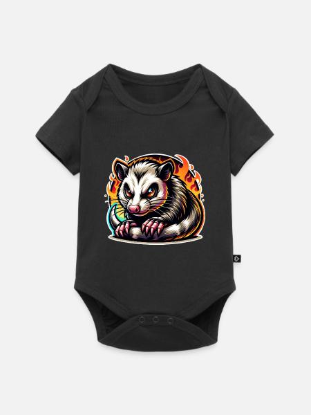 Opossum - Baby Premium Kurzarmbody - Schwarz