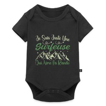 Surfeuse aventurier passionnée de Randonnée cadeau - Body à manches courtes Premium Bébé - noir - Devant