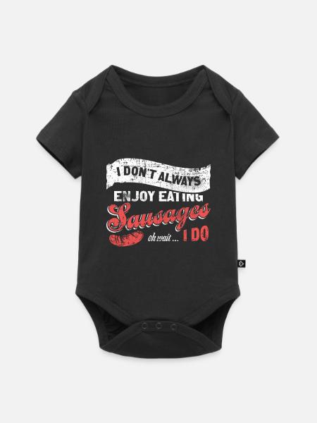 Würstchen Wurst - Baby Premium Kurzarmbody - Schwarz
