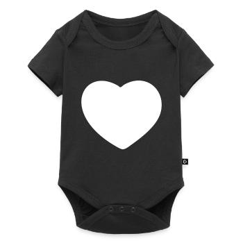Coeur blanc - Body à manches courtes Premium Bébé - noir - Devant