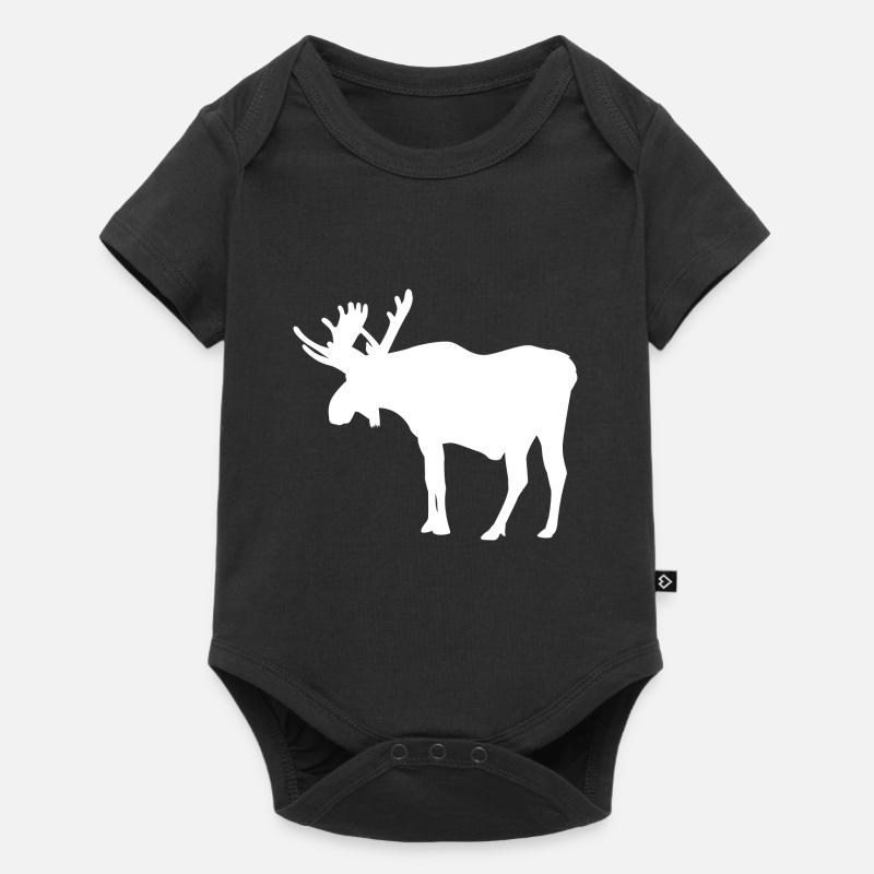 Moose deer antler reindeer gift gift idea - Baby Premium short-sleeve bodysuit - black
