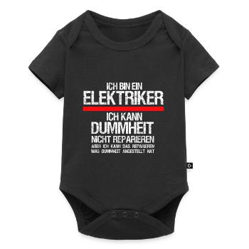 Elektriker Strom Elektroniker Majestät Watt Volt - Baby Premium Kurzarmbody - Schwarz - Vorne