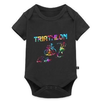 Triathlon Natation Cyclisme Course Sportif - Body à manches courtes Premium Bébé - noir - Devant