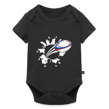 Rugby France Rugby jersey for French and - Baby Premium short-sleeve bodysuit - black - Front