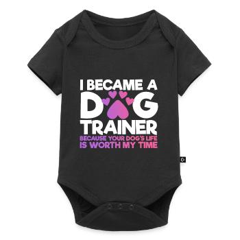 Dog trainer dog training dog - Baby Premium short-sleeve bodysuit - black - Front