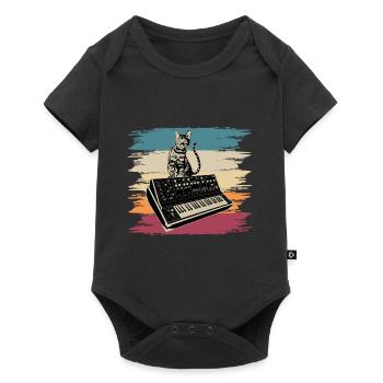 Modular Synthesizer Electronic Music Analog Cat - Baby Premium short-sleeve bodysuit - black - Front
