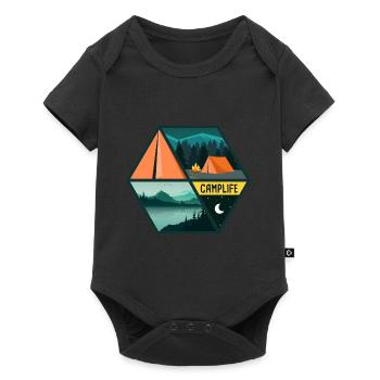 Camping Camper Outdoor Tent - Baby Premium short-sleeve bodysuit - black - Front