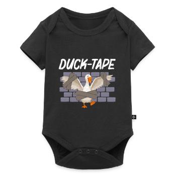 Funny tape humor duck animal sarcastic - Baby Premium short-sleeve bodysuit - black - Front