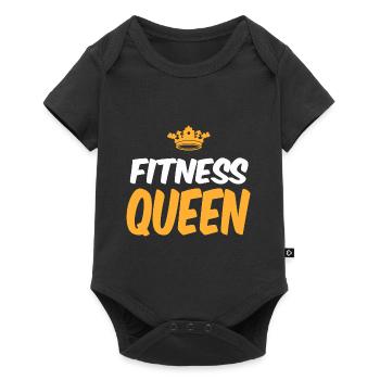 Fitness Queen Gym Muscle Building Women - Baby Premium short-sleeve bodysuit - black - Front