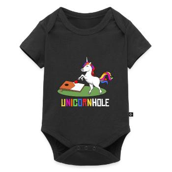 Unicornhole Youth Cornhole Licorne Femmes Fille - Body à manches courtes Premium Bébé - noir - Devant