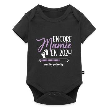 Encore Mamie 2024 Cadeau Future Grand Mère - Body à manches courtes Premium Bébé - noir - Devant