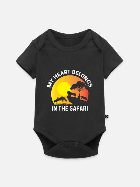 Gehört in Safari Backpacker Geschenk - Baby Premium Kurzarmbody - Schwarz