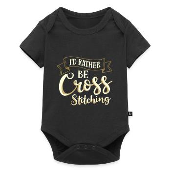 Cross Stitch Pattern Cross Stitch Needles Embroidery Weaving - Baby Premium short-sleeve bodysuit - black - Front