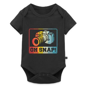 Photography Camera Lens Retro Oh - Baby Premium Kurzarmbody - Schwarz - Vorne
