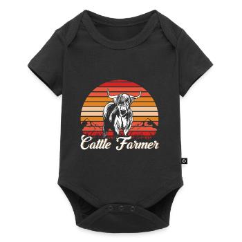 Schafzucht Landwirt Nutztier Schafe Geschenk - Baby Premium Kurzarmbody - Schwarz - Vorne