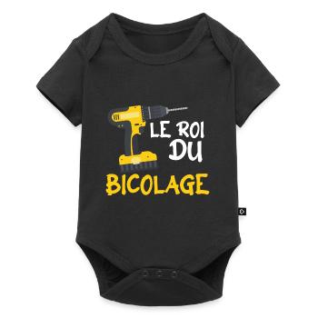 Le Roi Du Bricolage C'est Papy Bricoleur - Body à manches courtes Premium Bébé - noir - Devant