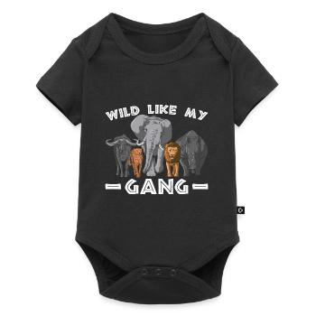 Courageux comme un lion gang animal animalier mode de vie - Body à manches courtes Premium Bébé - noir - Devant