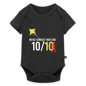 meine Kindheit war eine 10/10 - Baby Premium Kurzarmbody - Schwarz - Vorne