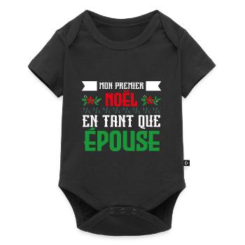 mon premier Noël en tant que Epouse - Body à manches courtes Premium Bébé - noir - Devant