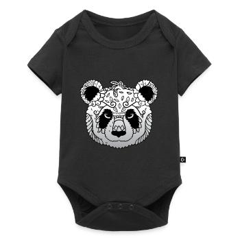 Mandala Panda Painter Gift - Baby Premium short-sleeve bodysuit - black - Front