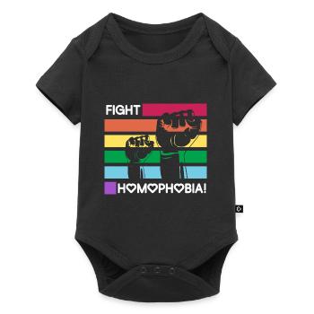 Kampf gegen Homophobie / Schwul, Gay, CSD, Stolz - Baby Premium Kurzarmbody - Schwarz - Vorne