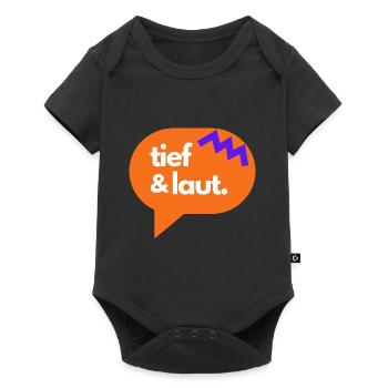 tief & laut - Baby Premium Kurzarmbody - Schwarz - Vorne
