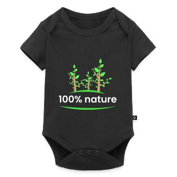 100% nature - Body à manches courtes Premium Bébé - noir - Devant