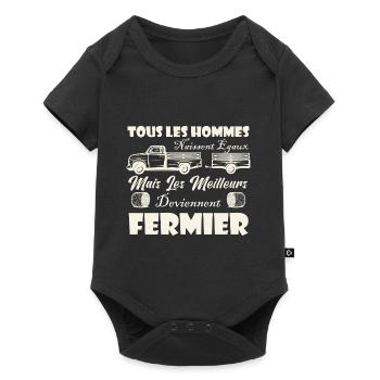 Tous les Hommes naissent égaux,Meilleur fermier - Body à manches courtes Premium Bébé - noir - Devant