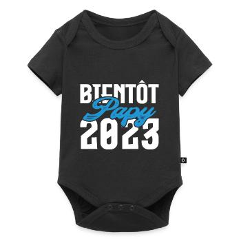 Cadeau Annonce grossesse bientôt Papy 2023. - Body à manches courtes Premium Bébé - noir - Devant