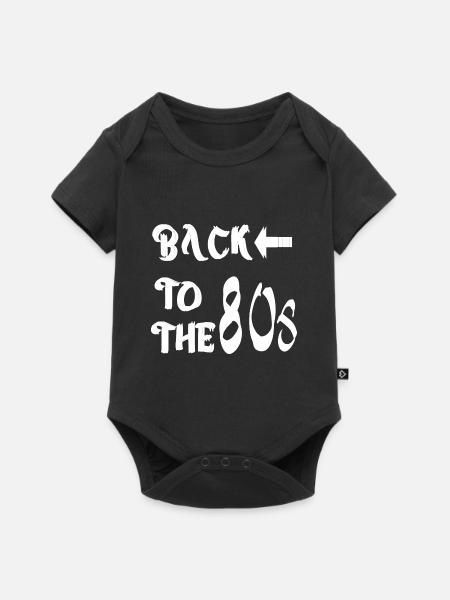 BACK TO THE 80s Outfit - Baby Premium Kurzarmbody - Schwarz