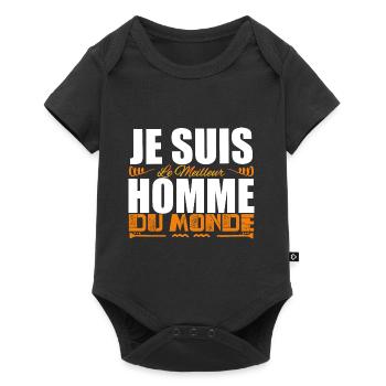 Je Suis Le Meilleur Homme Du Monde Spéciale Cadeau - Body à manches courtes Premium Bébé - noir - Devant