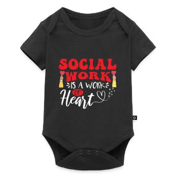 Social Work Is A Work Of Heart - Baby Premium short-sleeve bodysuit - black - Front
