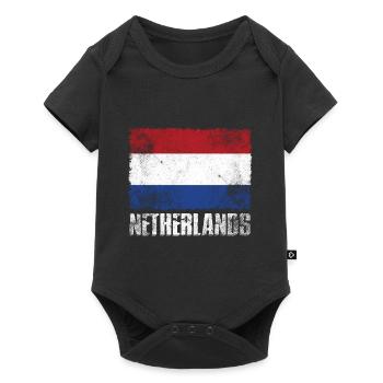 Rétro Pays-Bas Flag Hollande - Body à manches courtes Premium Bébé - noir - Devant