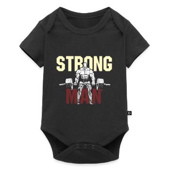 Strong Man Workout & Gym - Baby Premium Kurzarmbody - Schwarz - Vorne