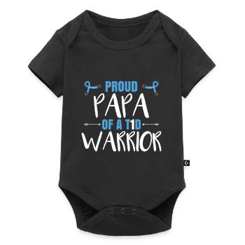 Proud Papa Of A T1D Warrior - Baby Premium short-sleeve bodysuit - black - Front