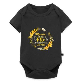 Petits-Enfants Mamie Petite Fille Cadeau - Body à manches courtes Premium Bébé - noir - Devant