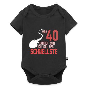 40. Geburtstag - der schnellste - Baby Premium Kurzarmbody - Schwarz - Vorne