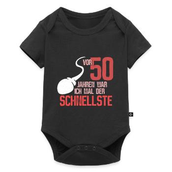 50. Geburtstag - der schnellste - Baby Premium Kurzarmbody - Schwarz - Vorne
