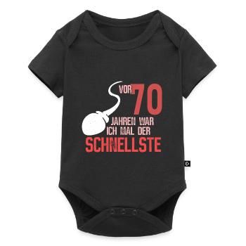 70. Geburtstag - schnellster im Verkehr - Baby Premium Kurzarmbody - Schwarz - Vorne
