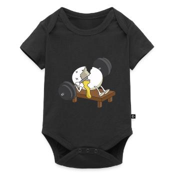 Zerquetschte Eier heben Workout - Baby Premium Kurzarmbody - Schwarz - Vorne